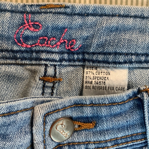 Cache wide leg, high waisted, stretch denim jeans size 6 - Picture 7 of 9